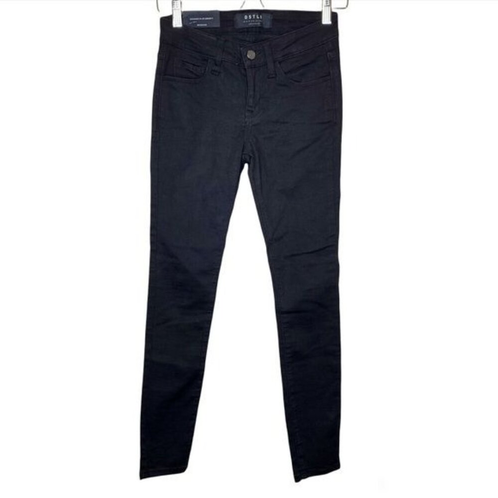 Dstld Womens Mid-Rise Skinny Jeans Size 25 Black Stretchy Cotton Blend